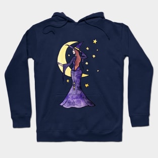 Purple Moon Witch Hoodie